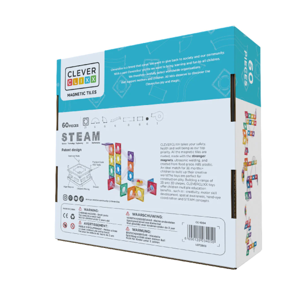 CLEVERCLILXX Magnetni konstruktor set Ball Run tobogan - 60 delova - CC1004