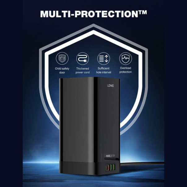 Produžni kabel LDNIO SEW4485 2500W 4 uticnic + 3xUSB+ Wireless 15W 2m crni - 618978