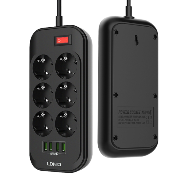Produžni kabl LDNIO SE6403 6 utičnica 4xUSB 2.0m - 70812-1