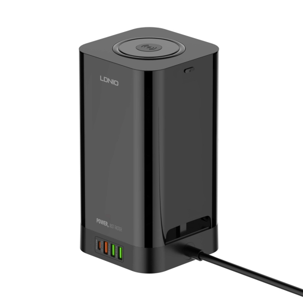 Produzni kabl LDNIO SEW4485 2500W EU 4 uticnice + 3xUSB QC PD 30W, Wireless 15W, PPS, Tajmer 2m crni - 219677