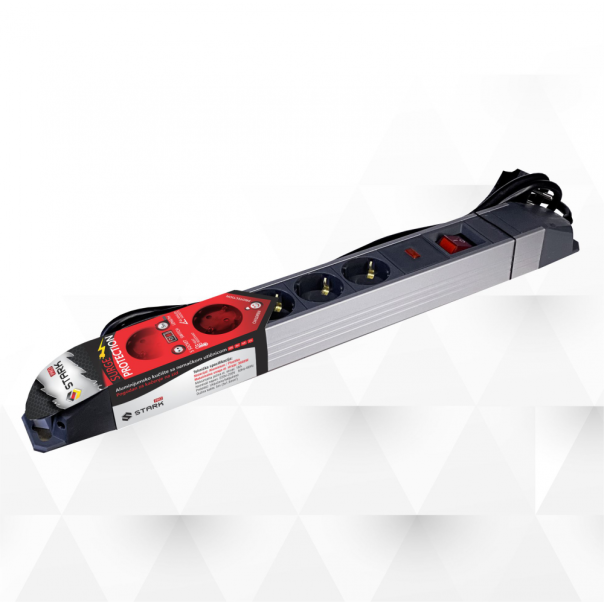 Produžni kabl sa prenaponskom zaštitom Stark Pro Alu 5m/5 utičnica/prekidač - 201414