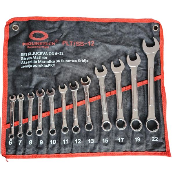 PROLINETECH Set 12 kljuČeva 6-22mm PLT/SS-12 - PLT-SS-12