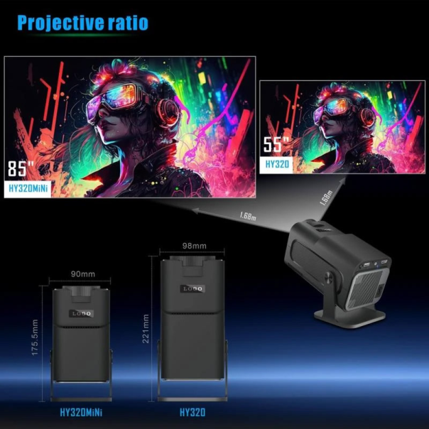 Projektor HY320 Android 11 Native (1920x1080/ 390 Ansi Lumens) - 617736