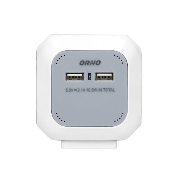 ORNO Produžni kabl sa 4 utičnice i 2xUSB 1.4m, belo/siva - ORNOR-AE-13144(GS)