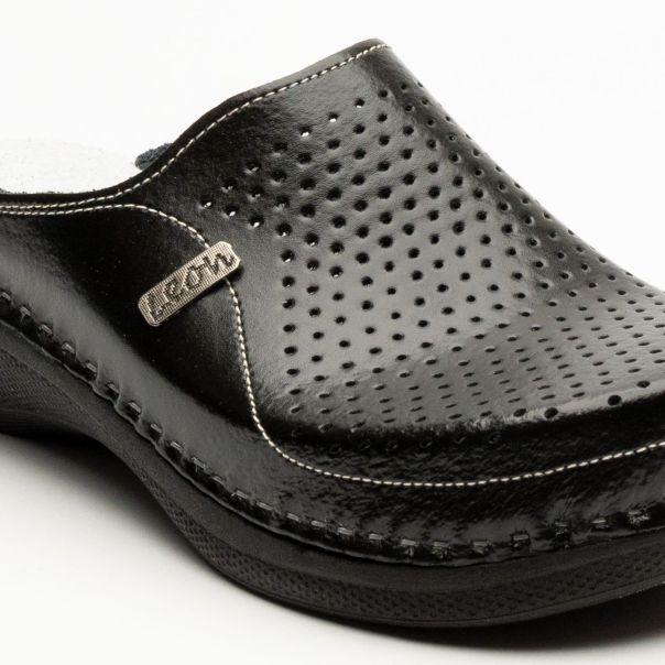 LEON Ženska klompa Klasik II-crna - PU115-CR