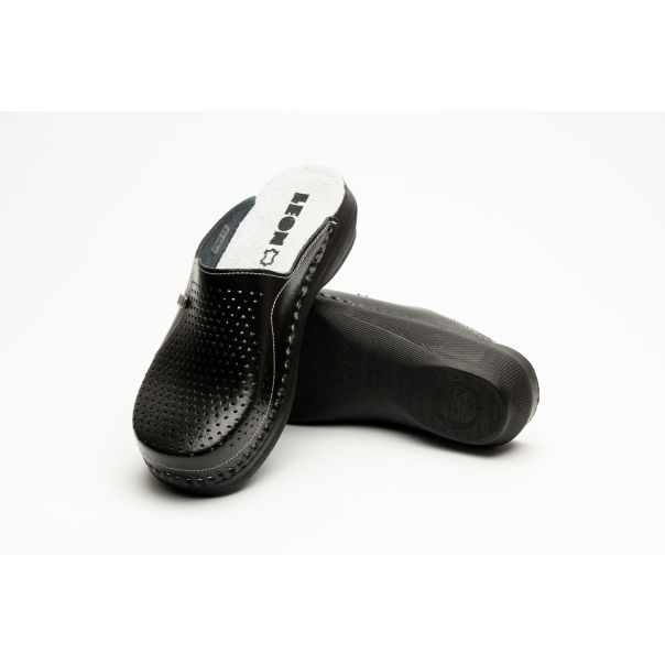 LEON Ženska klompa Klasik II-crna - PU115-CR