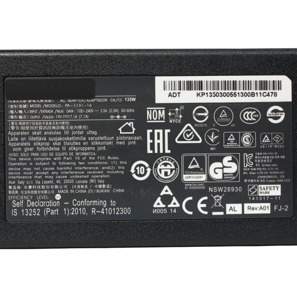 Punjac za laptop Acer 19V 7.1A (5.5*1.7) ugao 90 slim - 99895