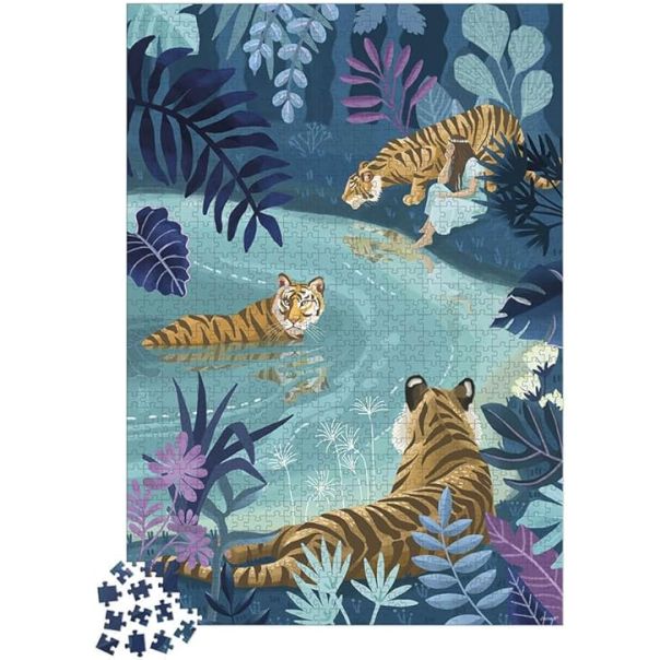 JANOD Puzzle Tigrovi na mesečini - 1.000 delova - J02511