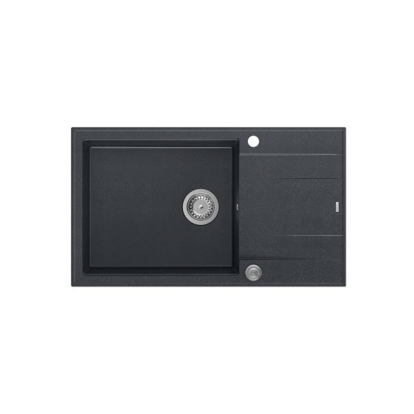 QUADRON Granitna sudopera Evan 136 XL HCQE58650U8_BS_P2O, crna - QU160