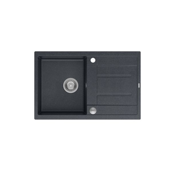 QUADRON Granitna ugradna sudopera Morgan 111 HB8203U8-BS_P2O, crna/steel - QU232