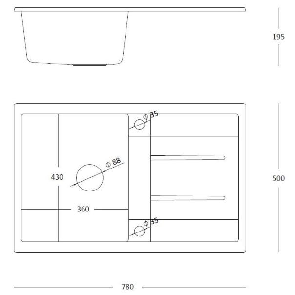 QUADRON Granitna ugradna sudopera Morgan 111 HB8203U7-BS_P2O, carbon - QU234