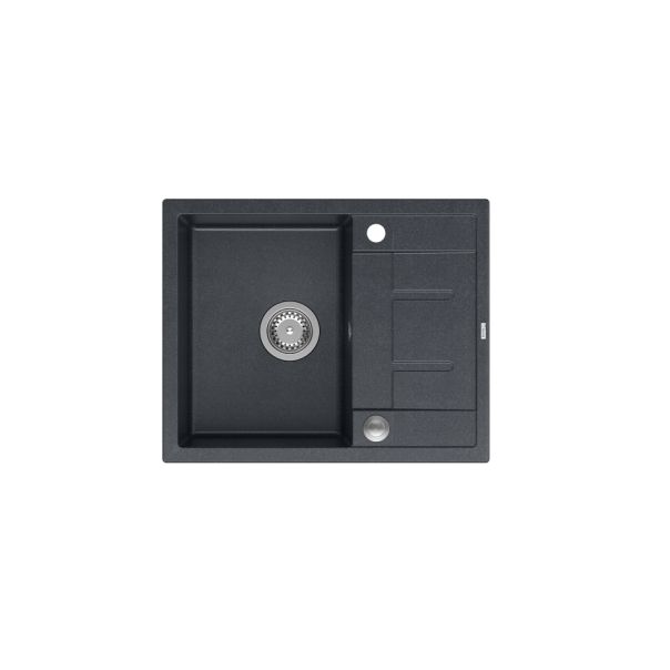 QUADRON Granitna ugradna sudopera Morgan 116 HB8210U8-BS_P2O, crna/steel - QU244