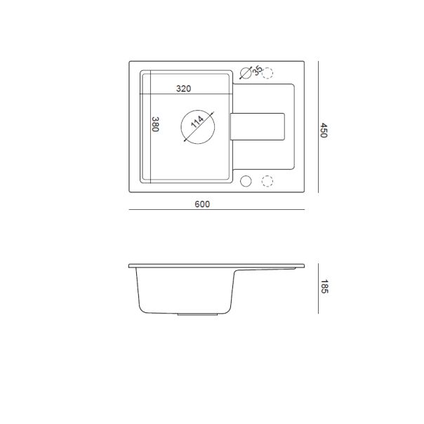QUADRON Granitna ugradna sudopera Christian 116 HCQC6045SZK_P, siva - QU328
