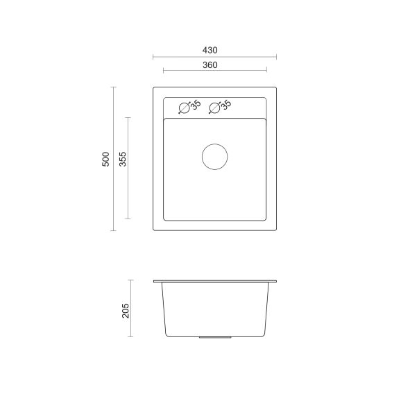 QUADRON Ugradna sudopera Johnny 100 GraniteQ HCQJ4350CZK, crna - EP3191868