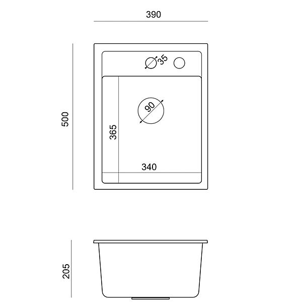 QUADRON Granitna ugradna sudopera Johnny  90 HCQJ3950CZK, crna - QU344