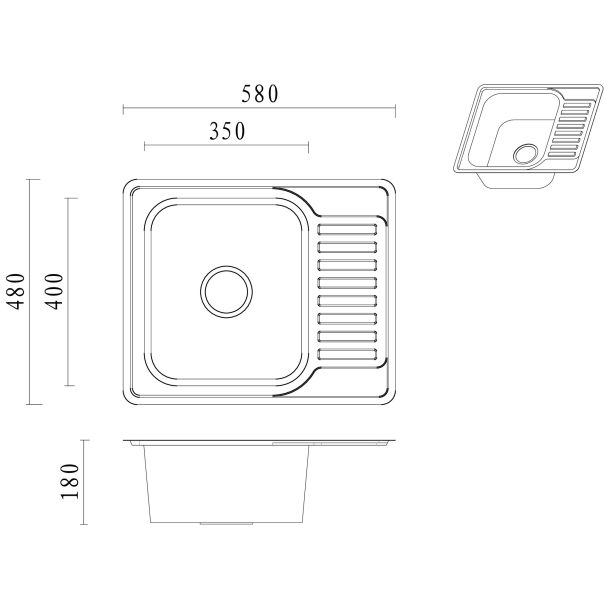 QUADRON Ugradna sudopera Kevin 116 HD116SAT5848, inox - QU369