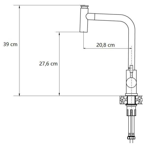 QUADRON Čelična kuhinjska slavina Meryl 3673501BS, inox - QU473