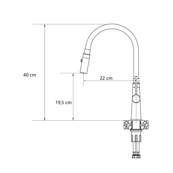 QUADRON Čelična kuhinjska slavina Gina 3922505_BSBE, bež - QU477
