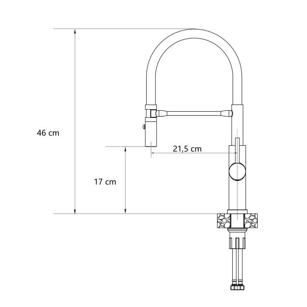 QUADRON Čelična kuhinjska slavina Andy 3623523_BLM, crna - QU481
