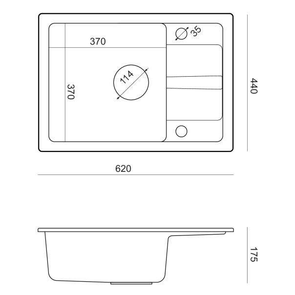 QUADRON Set ugradna sudopera Go smart sa slavinom Kate TQ6244GSBLM, crna - QU581