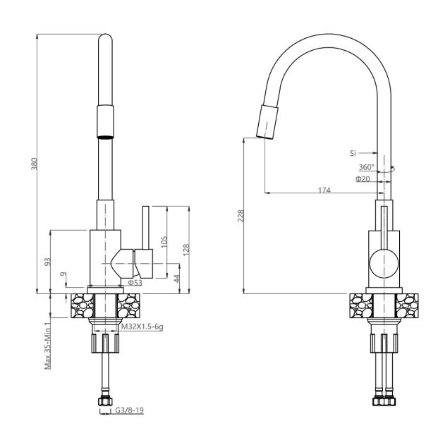 QQUADRON Set sudopera Ready smart, slavina Maggie i dozator TQ6244RSSZ, siva - QU587