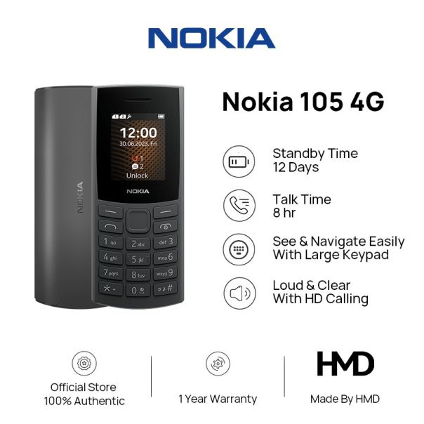 NOKIA 105 4G (2023), crna - R1444
