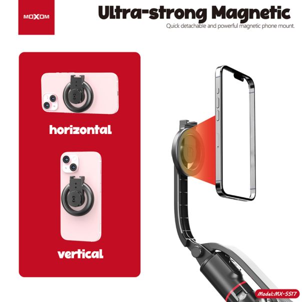 MOXOM Selfie Držač MX-SS17 sa rotacijom 360 stepeni, crna - R1450