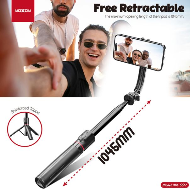 MOXOM Selfie Držač MX-SS17 sa rotacijom 360 stepeni, crna - R1450