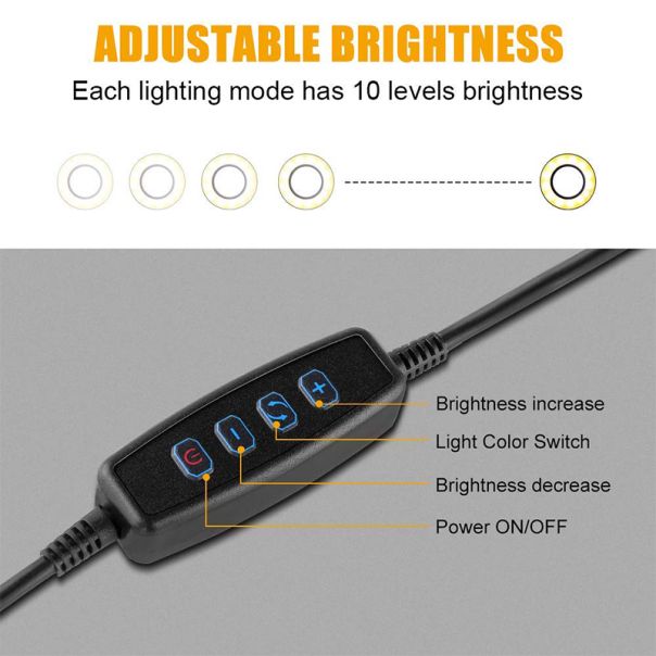 Selfie Ring Light portable MJ26, RGB - R1955