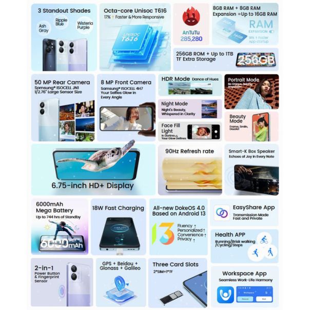 BLACKVIEW COLOR 8 8/128GB, siva - R2041