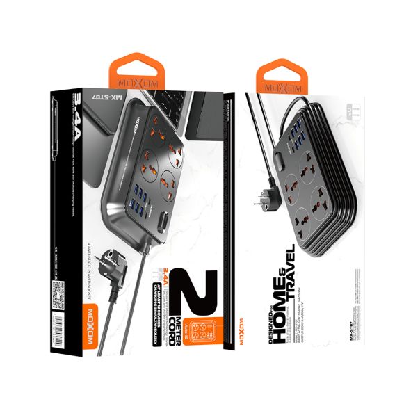 MOXOM Produžni adapter MX-ST07 Home&Travel, crna - R2151