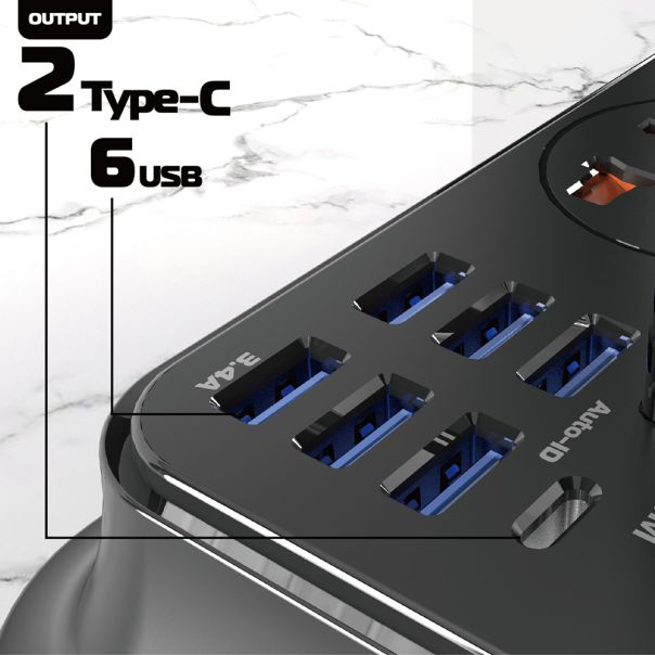 MOXOM Produžni adapter MX-ST07 Home&Travel, crna - R2151