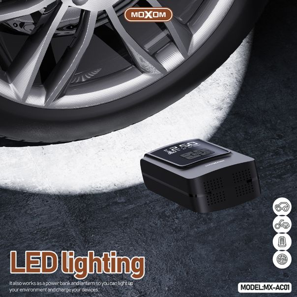 Multifunkcionalna pumpa sa power bankom Moxom MX-AC01, crna - R2152