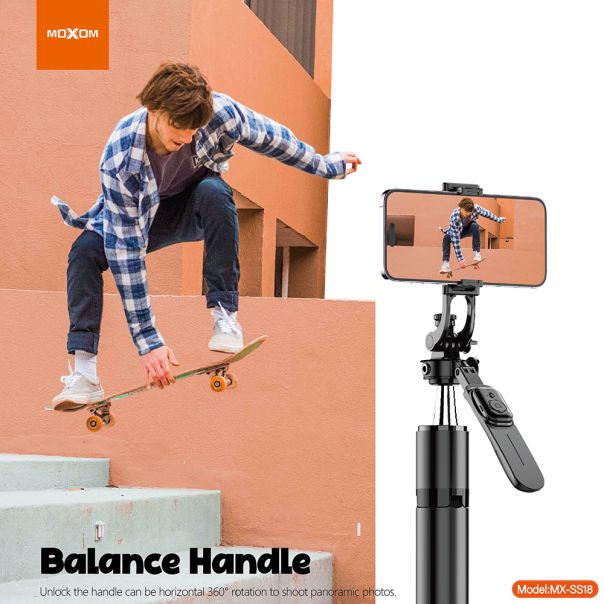 MOXOM Selfie držač MX-SS18 sa rotacijom 360 stepeni, crna - R2226