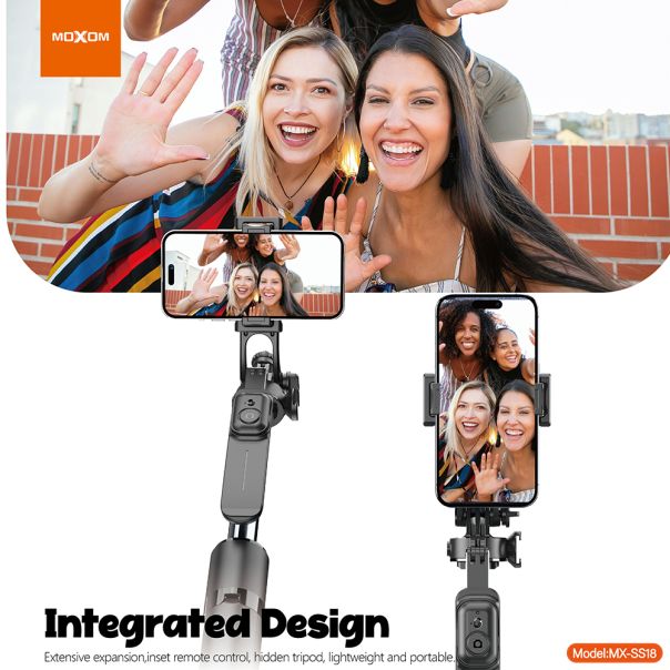 MOXOM Selfie držač MX-SS18 sa rotacijom 360 stepeni, crna - R2226