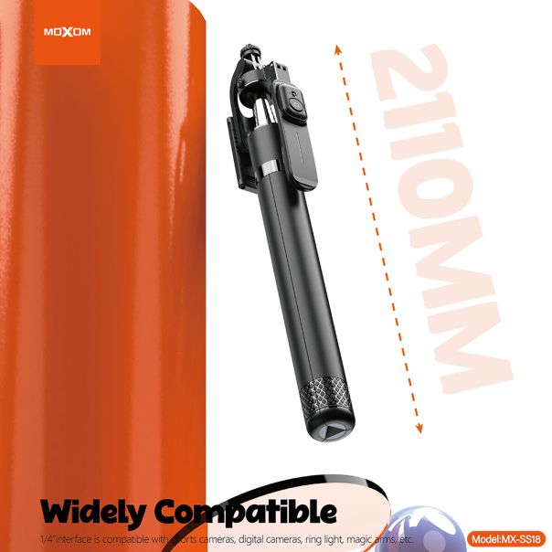 MOXOM Selfie držač MX-SS18 sa rotacijom 360 stepeni, crna - R2226