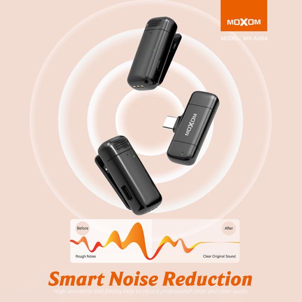 MOXOM Mikrofoni bluetooth MX-AX64 Type-C, crna - R2229