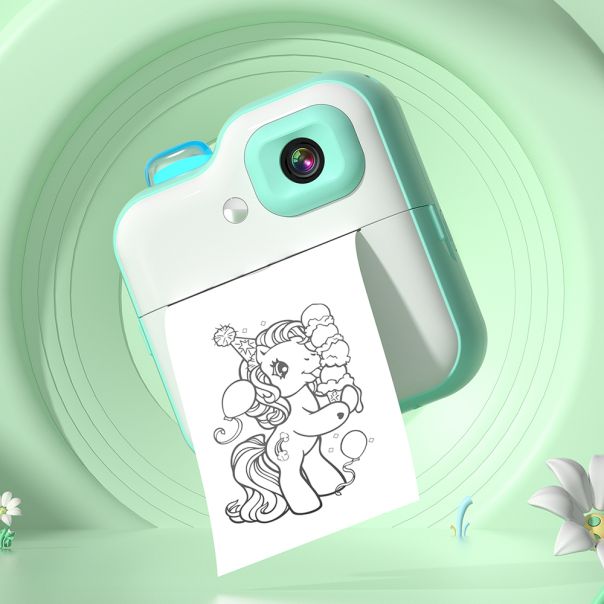 Digitalni fotoaparat sa štampačem za decu Q6, plava - R2281