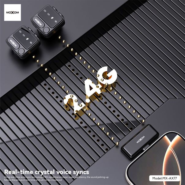 Multifuncionalni receiver mikrofon 2u1 Moxom MX-AX77 crni - EP2942638