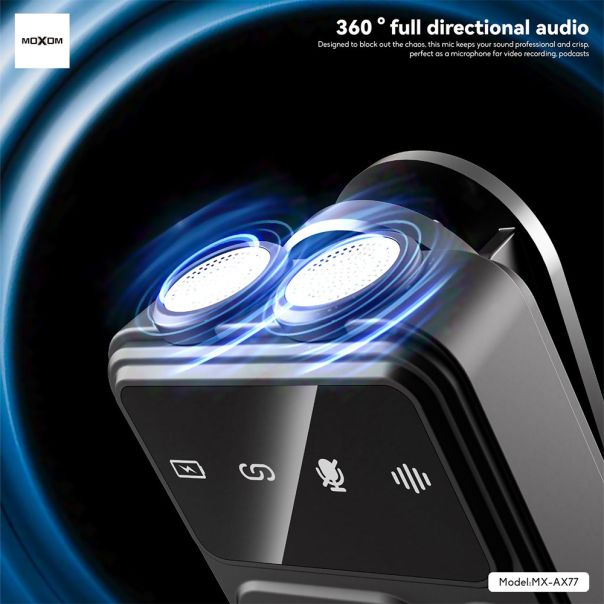 Multifuncionalni receiver mikrofon 2u1 Moxom MX-AX77 crni - EP2942638