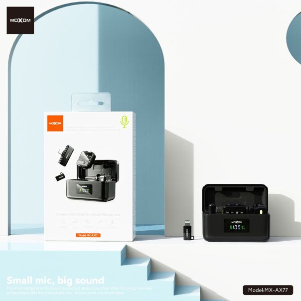 Multifuncionalni receiver mikrofon 2u1 Moxom MX-AX77 crni - EP2942638