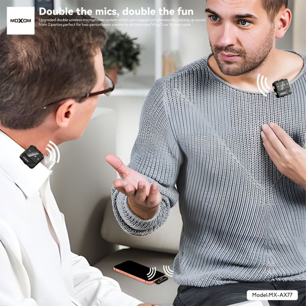 Multifuncionalni receiver mikrofon 2u1 Moxom MX-AX77 crni - EP2942638