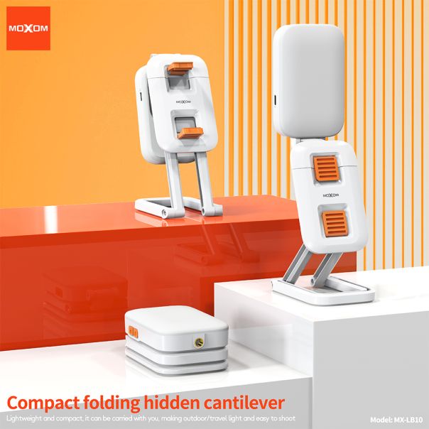 Držač i kompaktno sklopivo LED RGB svetlo MOXOM MX-LB10 belo - EP2943686