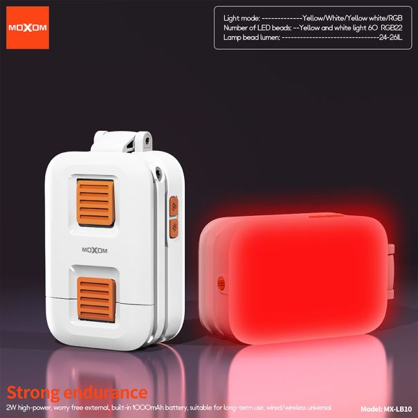 Držač i kompaktno sklopivo LED RGB svetlo MOXOM MX-LB10 belo - EP2943686