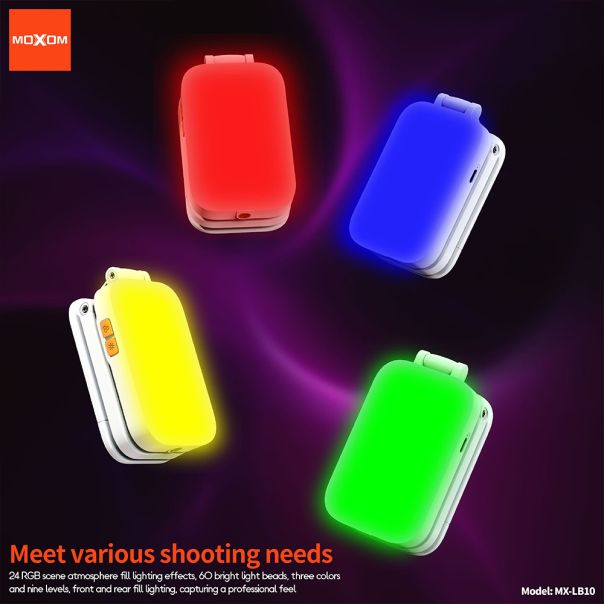 Držač i kompaktno sklopivo LED RGB svetlo MOXOM MX-LB10 belo - EP2943686