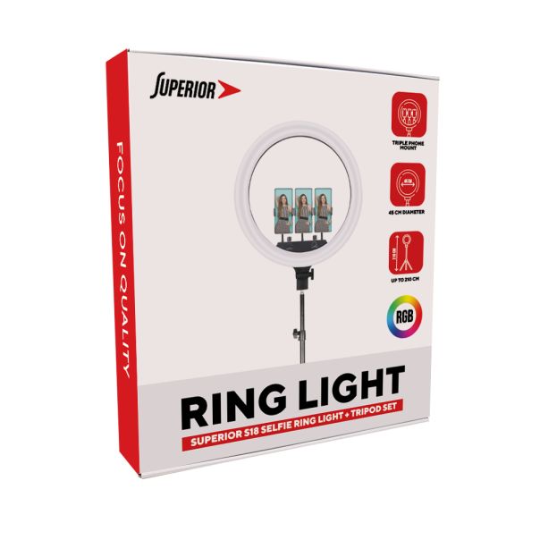 SUPERIOR tripod / Ring Light S18 RGB, colorful - EP3214508
