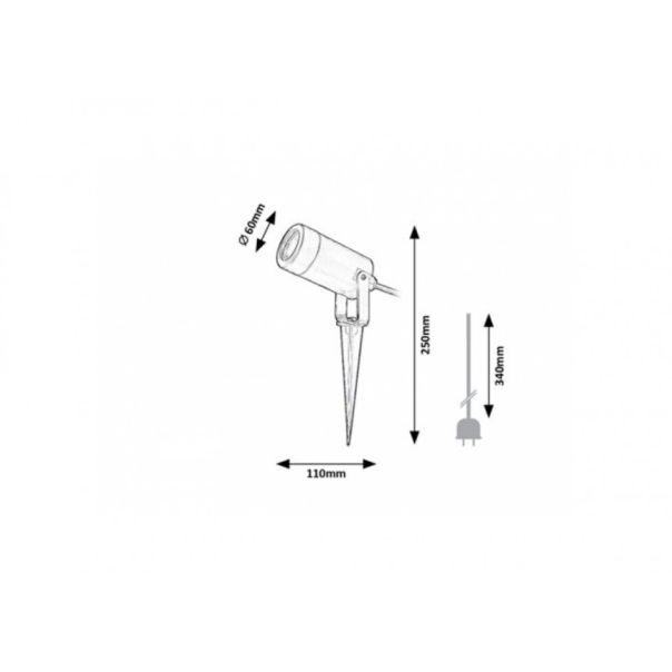 Rabalux Baštenske lampe Krobia GU10 1x MAX 4W crna (7814) - 7814-1