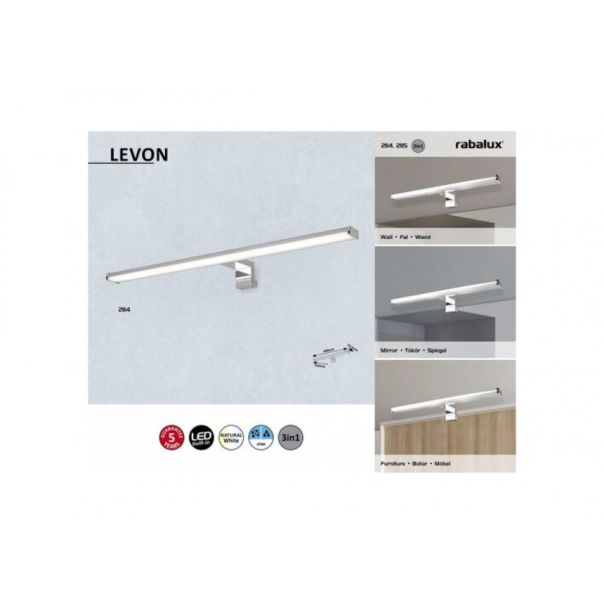Rabalux Kupatilska rasveta Levon LED 8W hrom (2114) - 2114-1