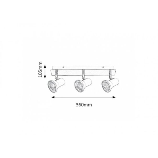 Rabalux Kupatilska rasveta Steve GU10 3x MAX 15W bela (5499) - 5499