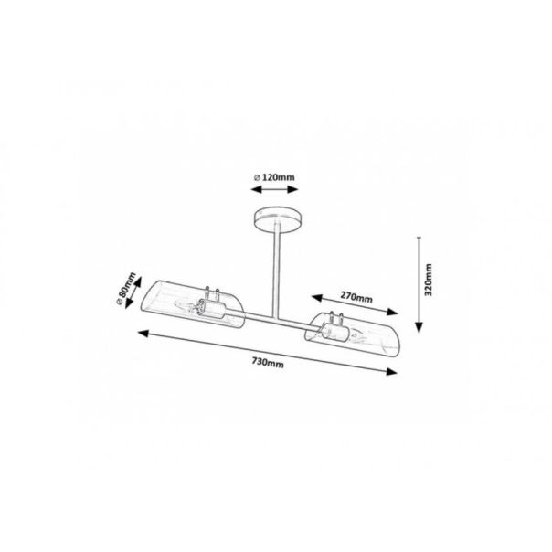 Rabalux Kupatilska rasveta Teodoro E14 2x MAX 12W crna (75028) - RAS002572A00000